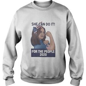 She Can Do It For The People 2020 Lady American Flag Sweatshirt